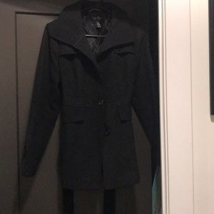 Charcoal gray pea coat